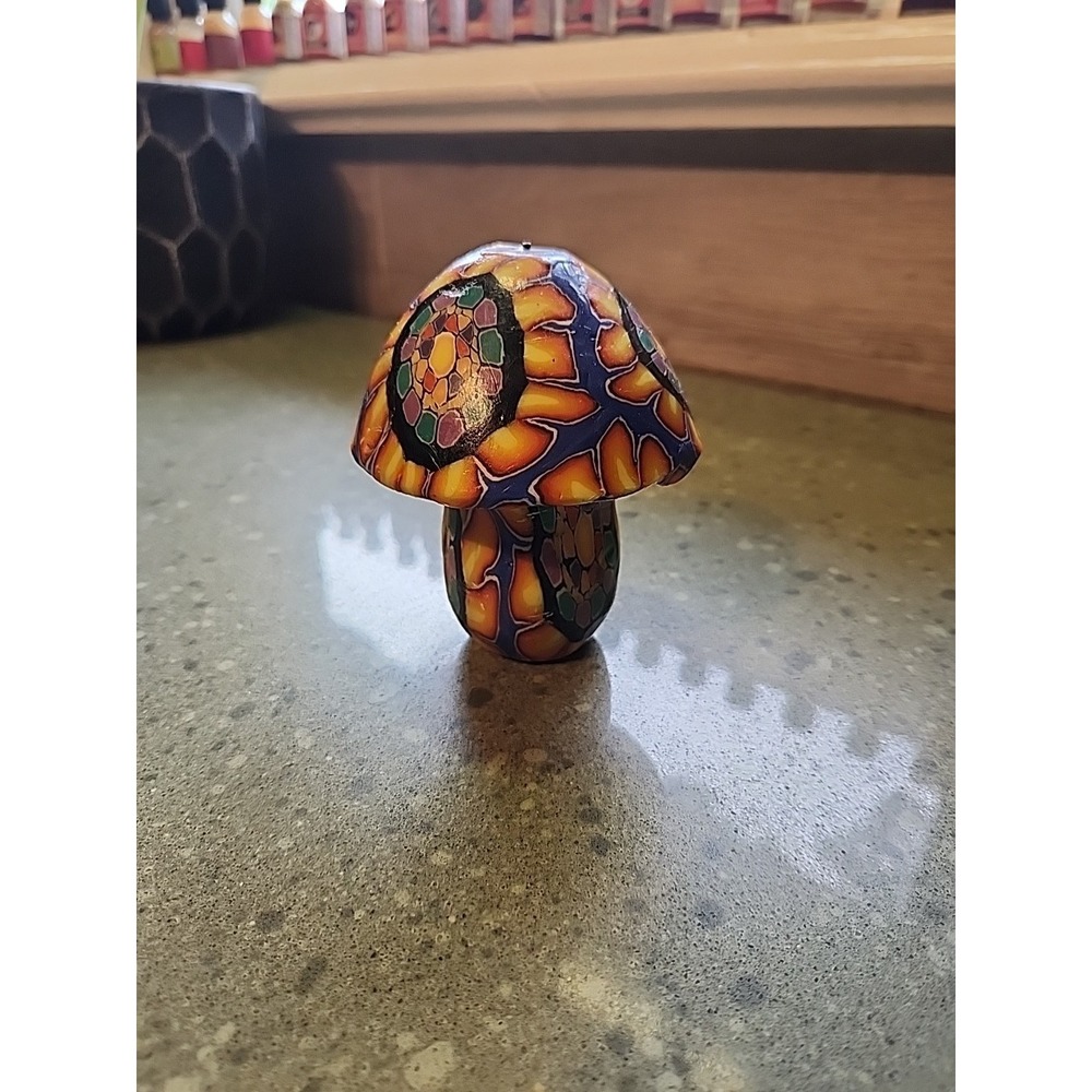 Vintage San Francisco Candle Company Millefiori Design Mushroom Candle, Retro